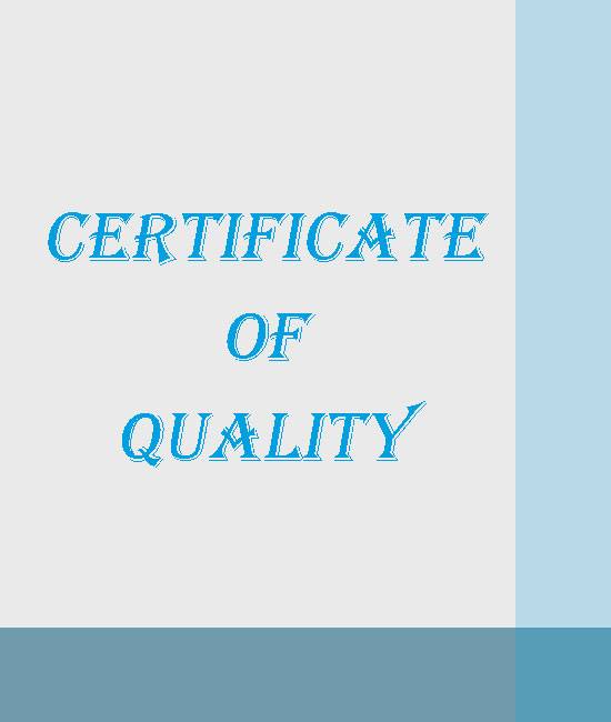 Certificate of quality